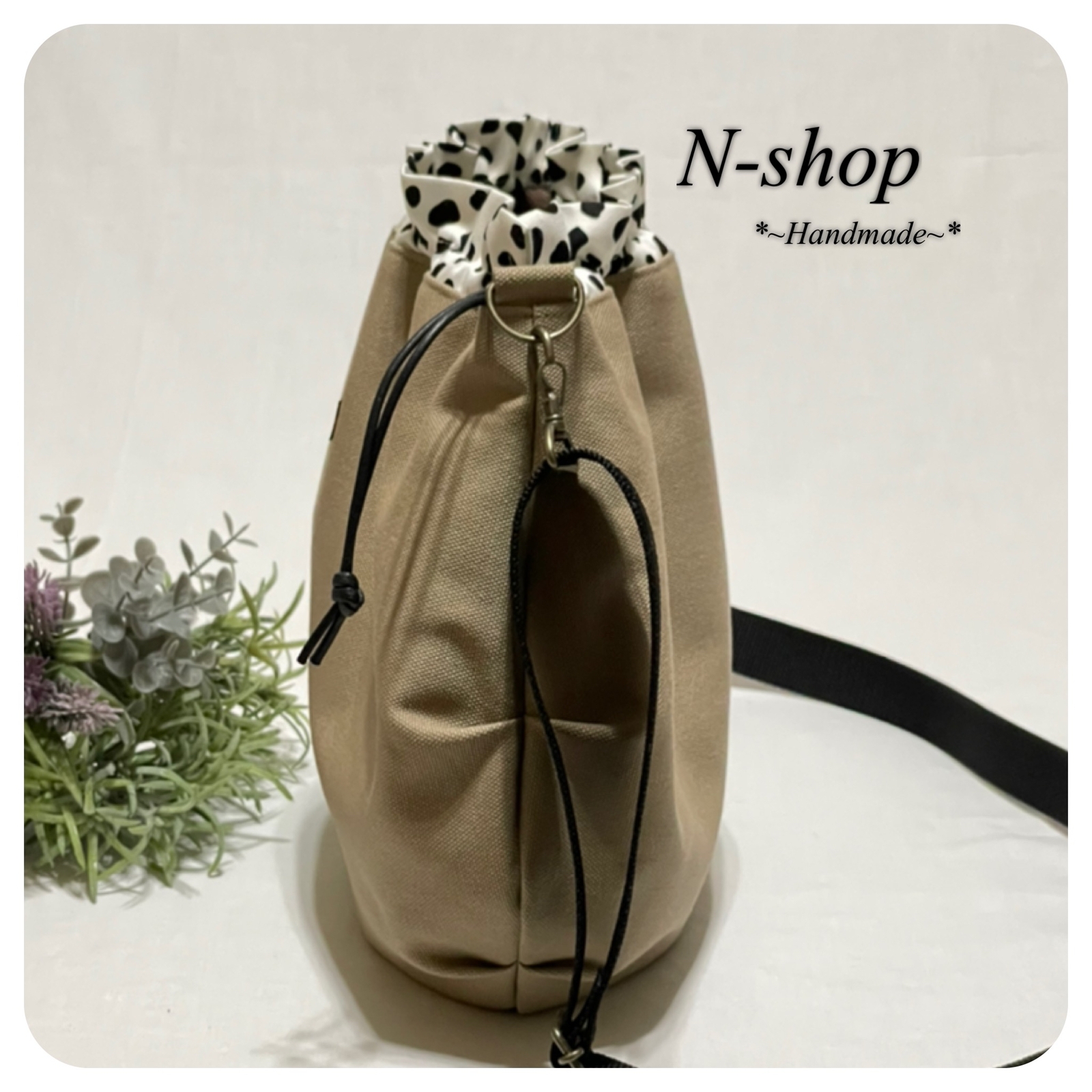 帆布♪巾着ショルダーバッグ❥ハンドメイド❥ - N-SHOP'S