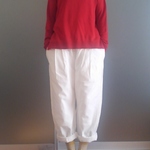 COTTON LINEN タックパンツ *ホワイト*　size FREE