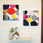 カラフル模様のファブリックパネル  2枚セット　30cm