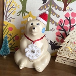 北欧しろくま貯金箱　クリスマス雑貨2点セット