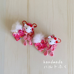 ちりめん細工リボン🎀お正月🎍七五三リボン🎀リボン32猫リボン　犬リボン　犬つまみ細工　
