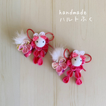 ちりめん細工リボン🎀お正月🎍七五三リボン🎀リボン29うさぎリボン　犬リボン　犬つまみ細工　