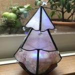 ❤️期間限定お値下げ★再販不可の一点もの  stained glassのchristmas tree lamp pink