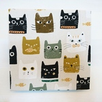 にゃんこたちのファブリックパネル  20cm×20cm 