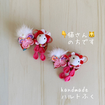 ちりめん細工リボン🎀お正月🎍七五三リボン🎀リボン30猫リボン　犬リボン　犬つまみ細工　