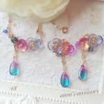 【48】差し色 綺麗に♡グラデーション ビジュー＊ピアス*ネックレス
