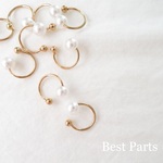 8pcs イヤーカフ 一粒パール 小 ゴールド