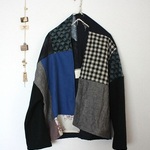 冬待ちのパッチワークのドロップショルダーカーデ