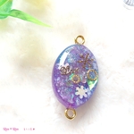 【1点限り！パープル】ふゆいろドロップ＊あみあみブレス ワックスコード／レジン
