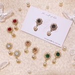 5色から選べる ビジューとパールのピアス／イヤリング