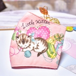 大人用サイズ* 立体布マスク　●キルトゲイト ねこ③