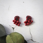 Luby Red Polvoron Pierce⌾ ᐝ〈Earring〉ビーズ刺繍