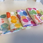 【送料無料☆】16×16 ガーゼハンカチ カラフルりぼんちょうちょ 4枚セット