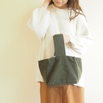 【20%OFF在庫限り】sippo /たっぷりマチのコーデュロイバッグ  / グリーン