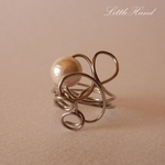 コットンパールのデザインリング