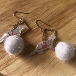 フェレットモチーフピアス〜ホワイト