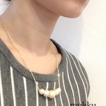 《感謝のお値下げ価格》コットンパールとゴールドビーズのネックレス♡コットンパール ネックレス