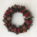 赤いりんごのクリスマスリース