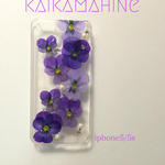 パープルビオラの押し花iphone5/5sケース♡