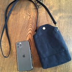 倉敷帆布　スマホポシェット　ミニ　サコッシュ　【スマホショルダー　スマホポーチ　 】　（ブラック）