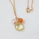 Heliodor * Carnelian * Pearl * Pendant top * k14gf