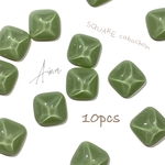 【10個】SQUARE cabochon【green】
