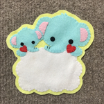 フェルト 名札 ゾウの親子 ⑧