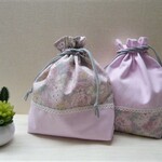 巾着2枚セット（ピンク）