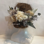 【napochi16様 専用出品】(再販) antique natural gold ribbon ヘッドドレス 成人式 卒業式 ウエディング 髪飾り