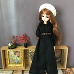 リカちゃん　服　シャツワンピース＆ベルト　ブラック