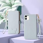 スマホケース 手帳型 iPhone おしゃれ かわいい 手帳型ケー　ブルー