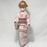 リカちゃん　着物　オフホワイト・小紋