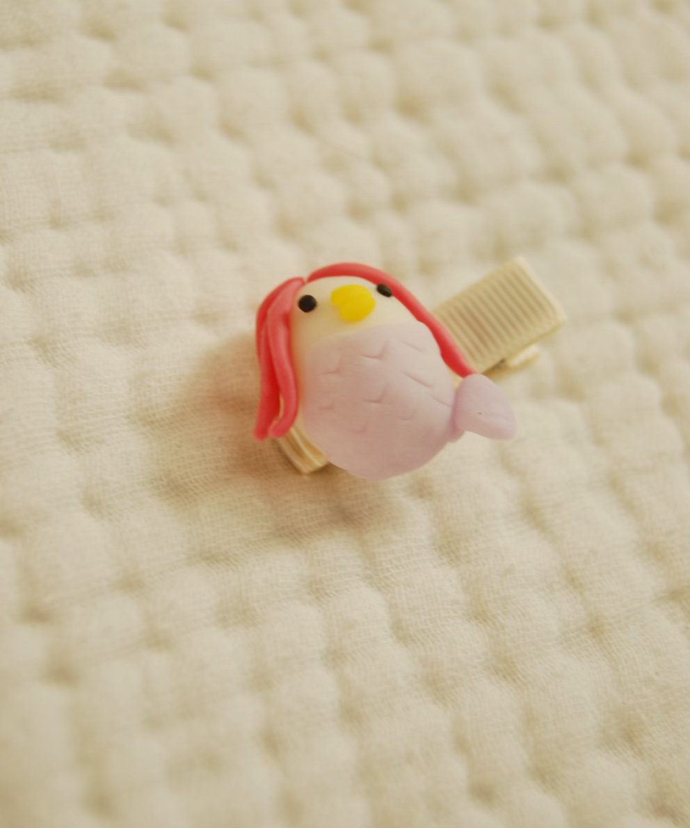 面白い♡タコさんウインナー ベビーヘアクリップ - 樹脂粘土・個性派