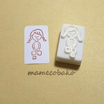 【ご注文いただいたお客様専用です】みつあみおんなのこ　手をあらうよー：消しゴムはんこ。
