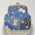 いぬ柄がま口財布