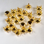 DZ014•ゴールド　金色•50個入り•7mm•花座金•石用台座•石座•フレーム•空き枠パーツ