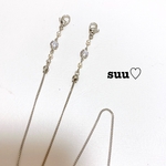 パールとジルコニアのマスクストラップ♡シルバー