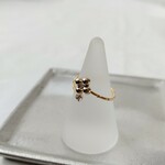 metal flower × zirconium ring