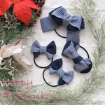  【送料無料】チェック柄リボンのヘアゴム4点セット！