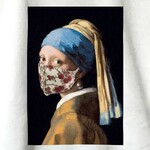 絵画プリントTシャツ/花柄