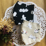 人気柄です　２枚セット　シマエナガ柄マスク　立体マスク　ブラック・ベージュ　裏地ダブルガーゼ　サイズ対応　