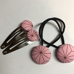 再再再再再再再販♡【送料無料】 くるみボタン ヘアゴム 22ｍｍ ヘアピン 4点SET