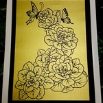（（ k 様用））切り絵　葉牡丹と蝶（黒色）