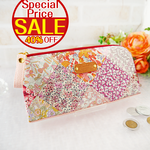 【40%OFF】🔵リバティ・パッチワーク Pink系　L字ファスナー 長財布