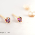 14kgf* 一粒rosé ガーネット ピアス