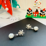 ❄️️冬じたく❄ 雪の結晶 水引ボール イヤリング ピアス