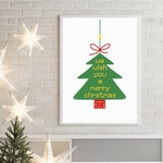 #188/We wish you a Merry Christmas 白⭐️A4art  rab ポスター インテリア 北欧　クリスマス　北欧雑貨　アート