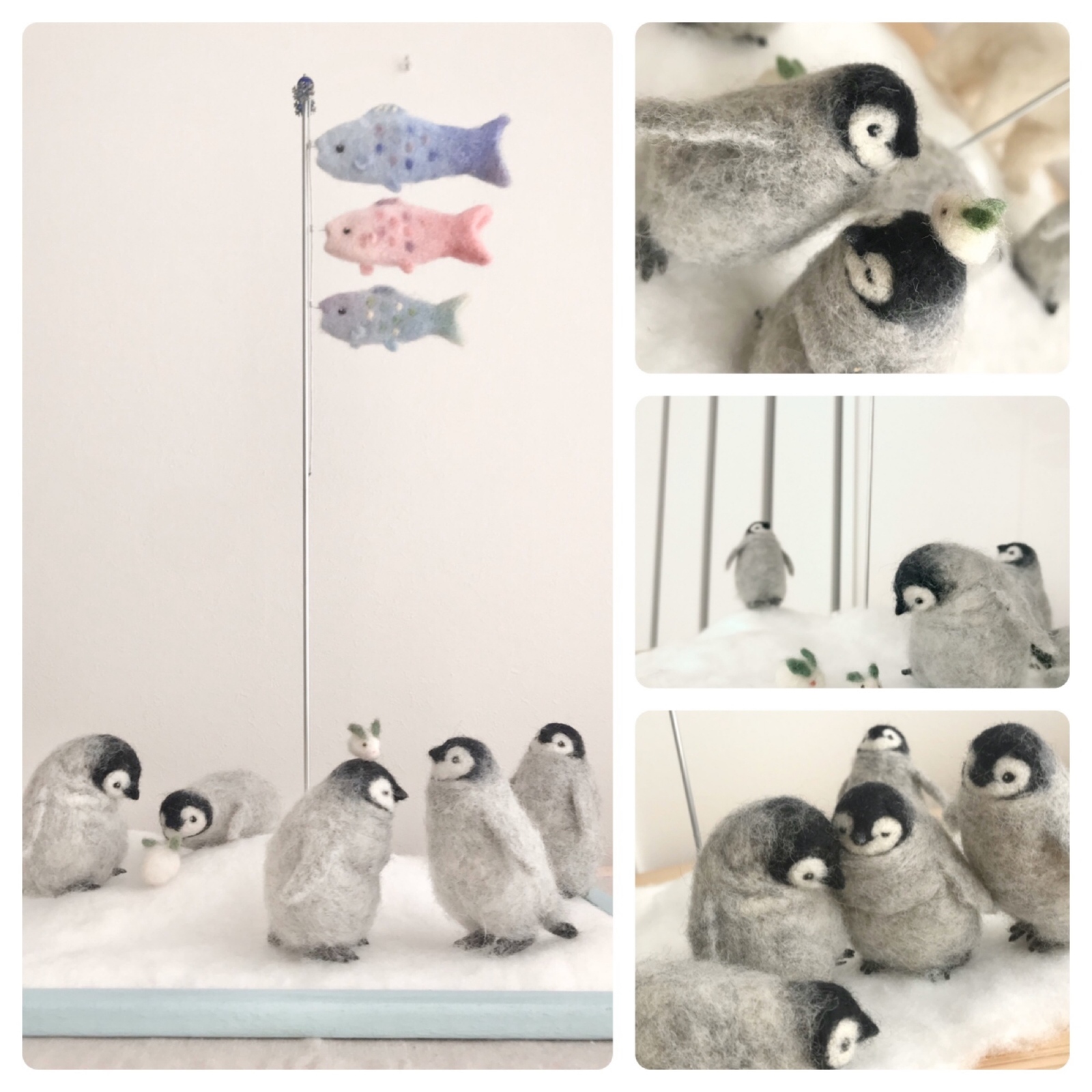 ペンギンさんの鯉のぼり 真っ白な雪原で ハンドメイドマーケット Minne