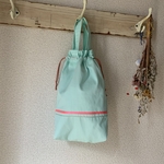 上履き入れ《ミント&ピンク》