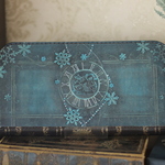 【薄氷色】時と雪結晶の洋古書風長財布